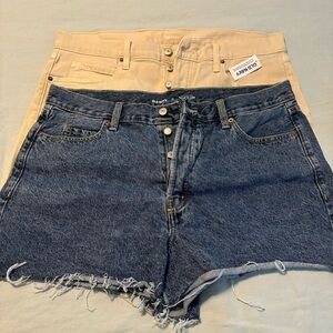 NWT 2 Pair of Old Navy High-Waisted Button-Fly Cut-Off Non-Stretch Jean Shorts